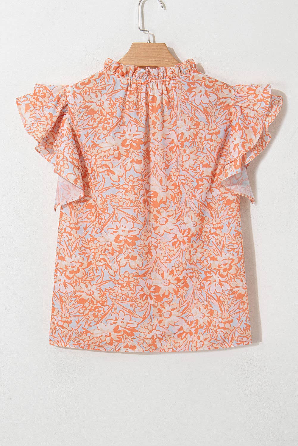 Floral Ruffle Sleeve Summer Blouse