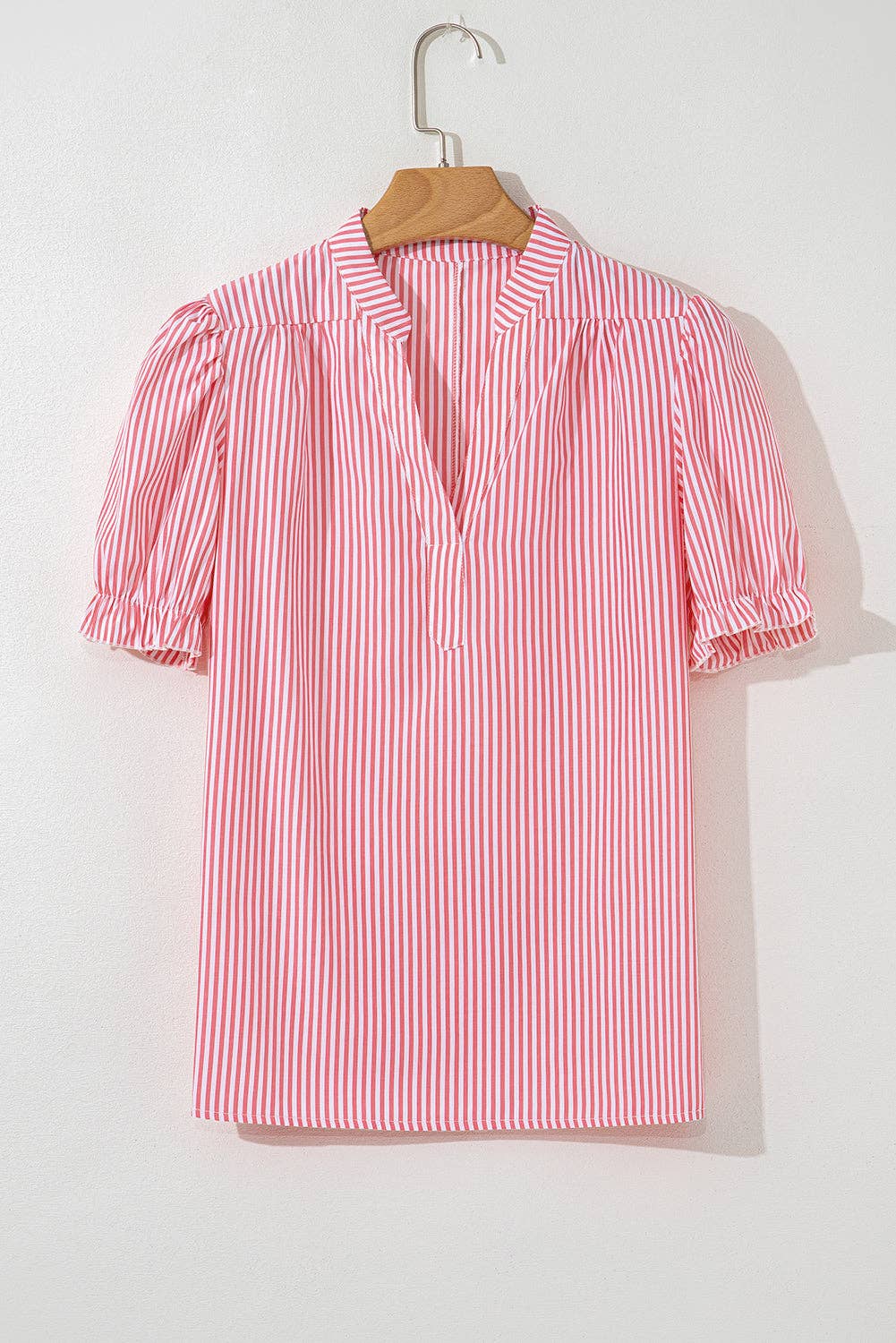 Stripe Puff Sleeve Summer Blouse
