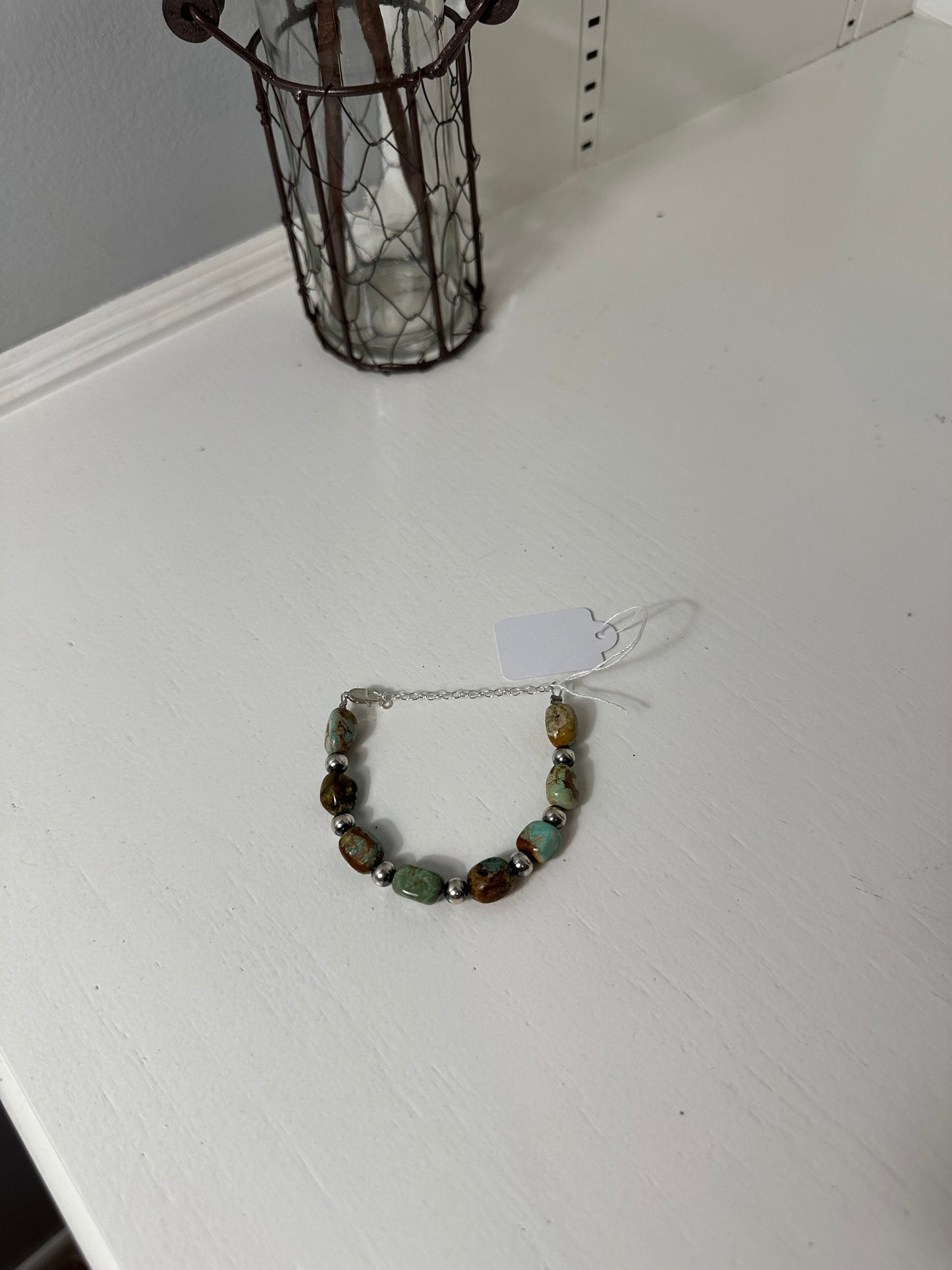 Multi turquoise and Navajo pearl bracelet