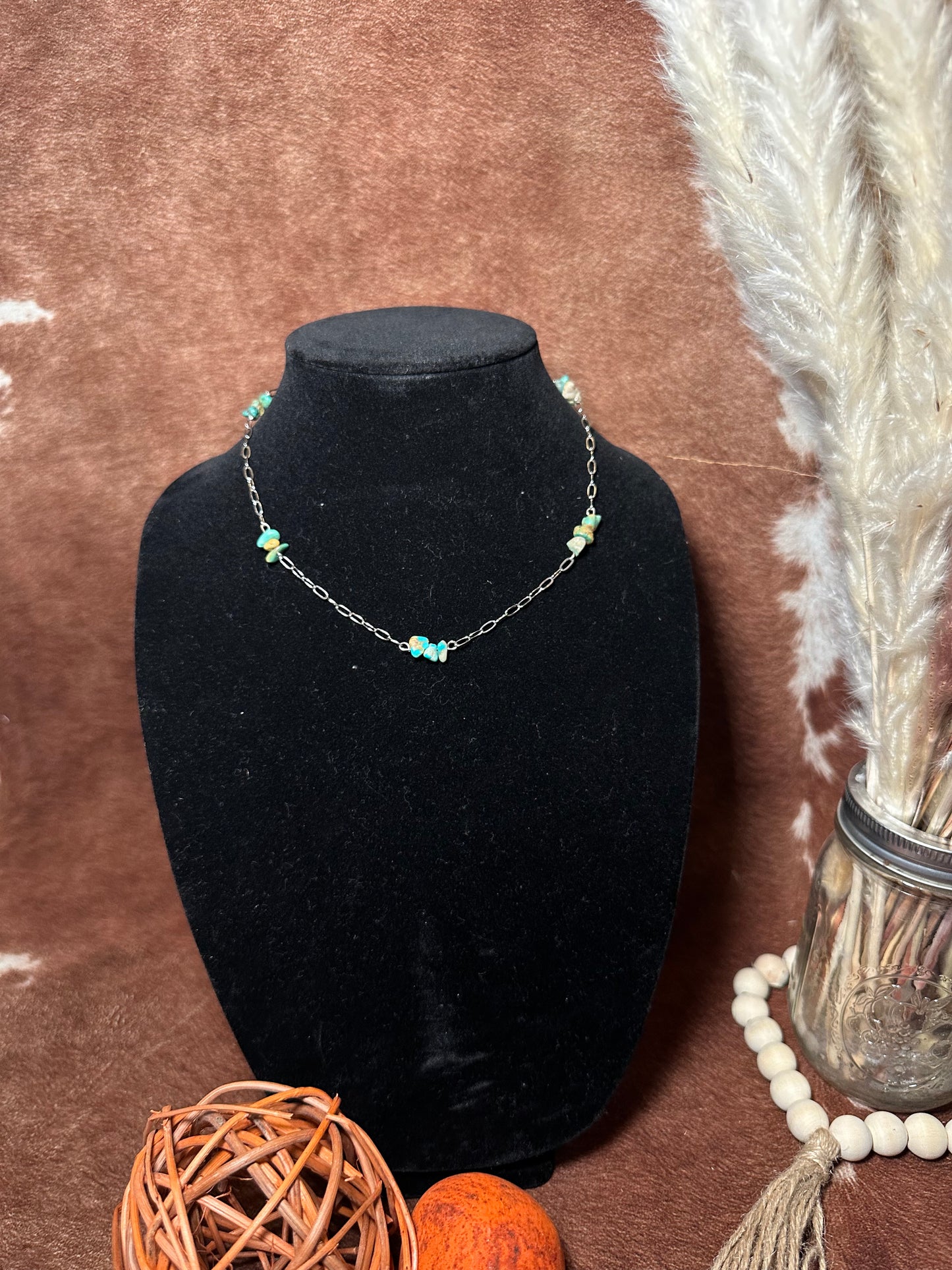 Turquoise chunk necklace