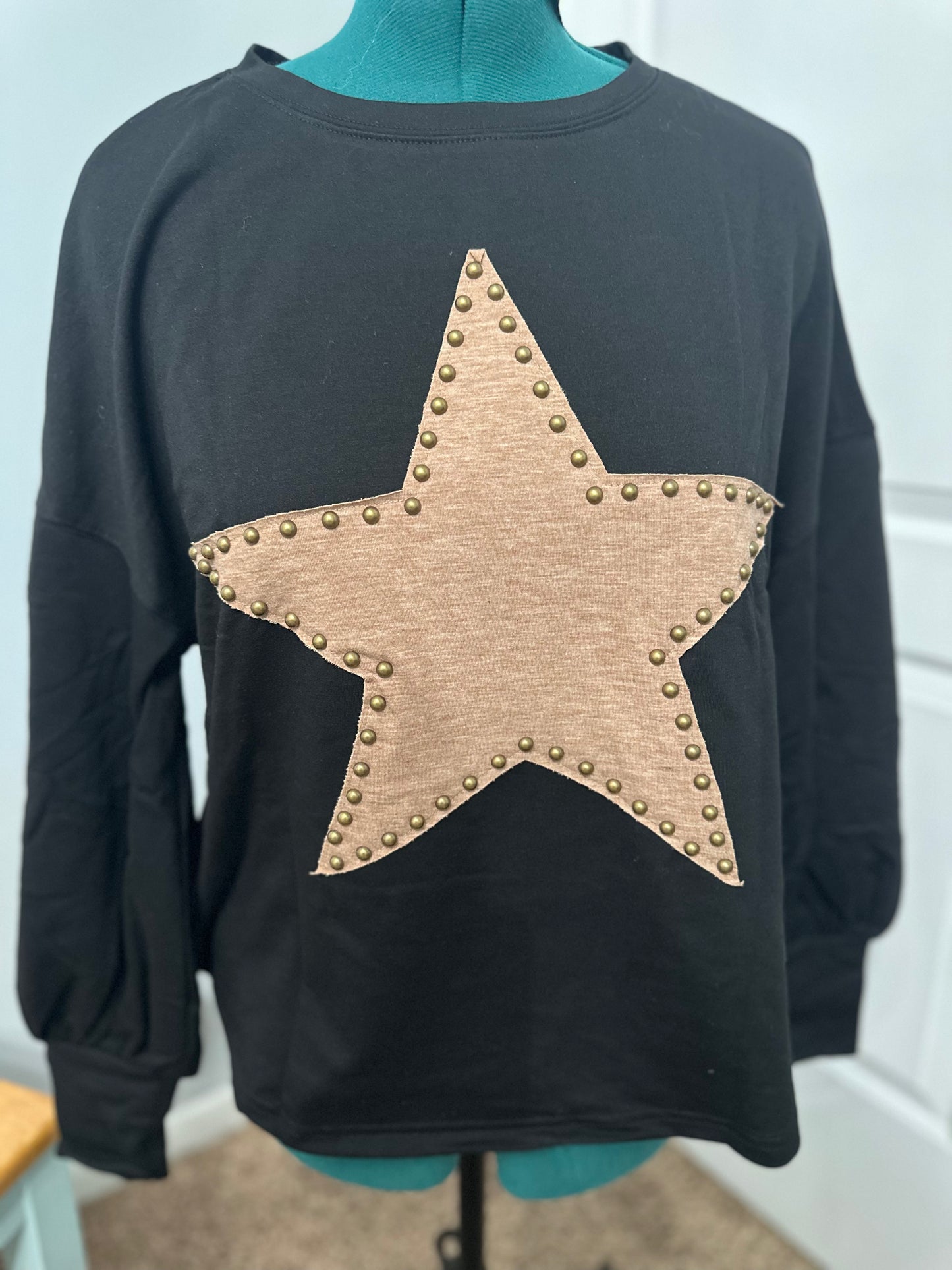 Star graphic oversized long sleeve top