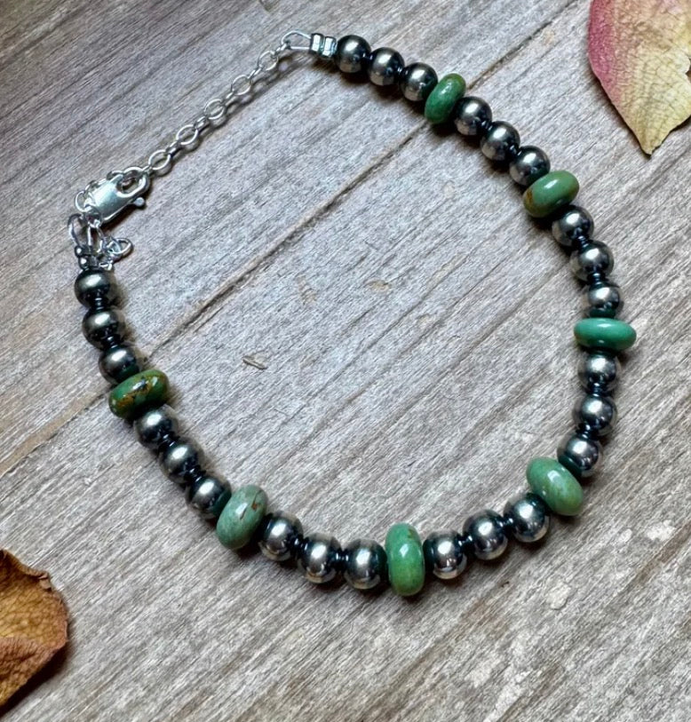 Green turquoise bracelet