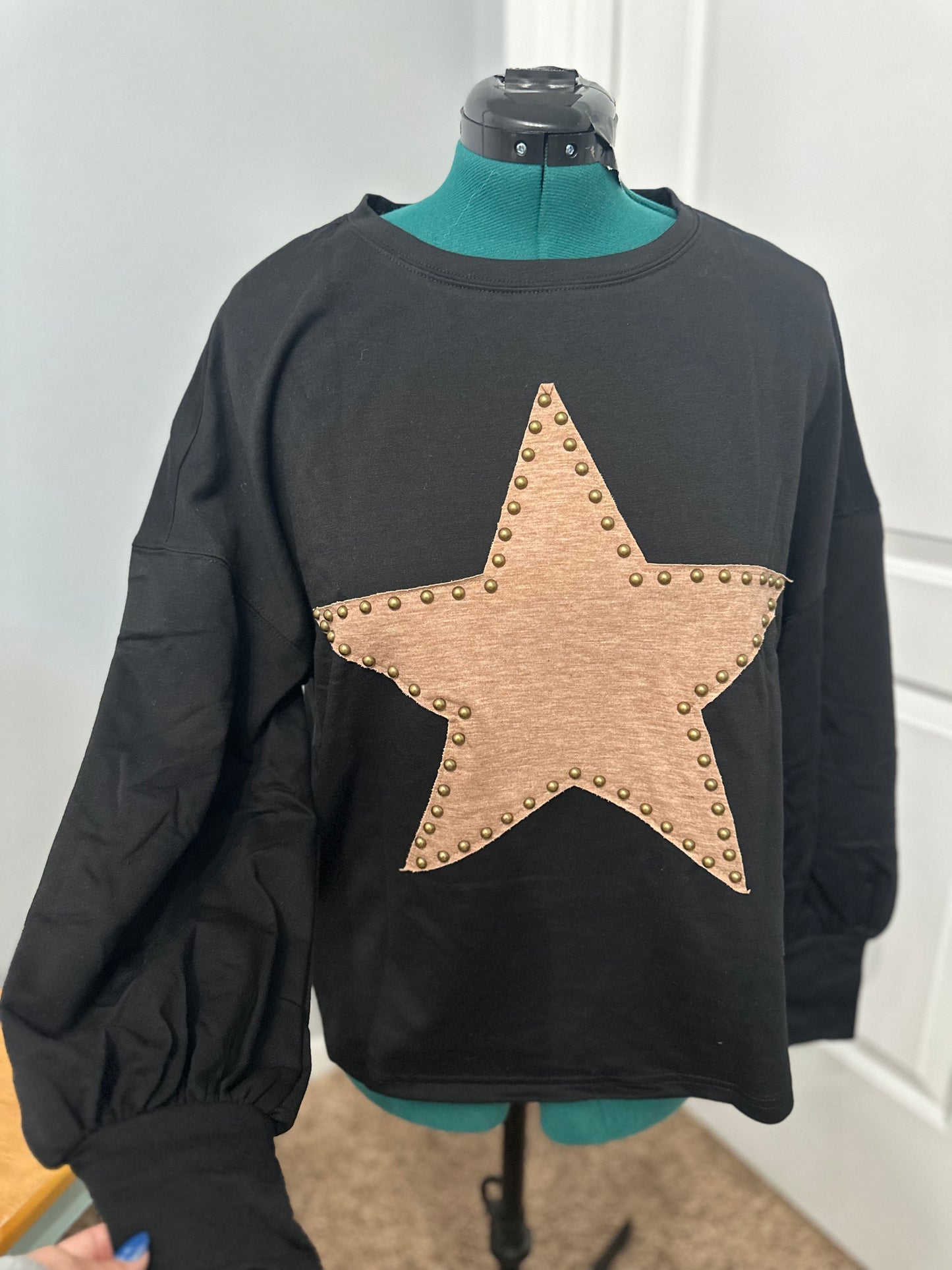 Star graphic oversized long sleeve top