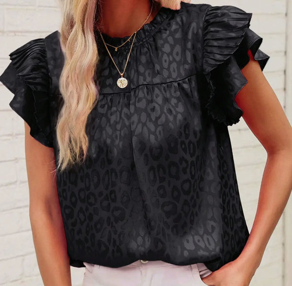 Cheetah print wave neck