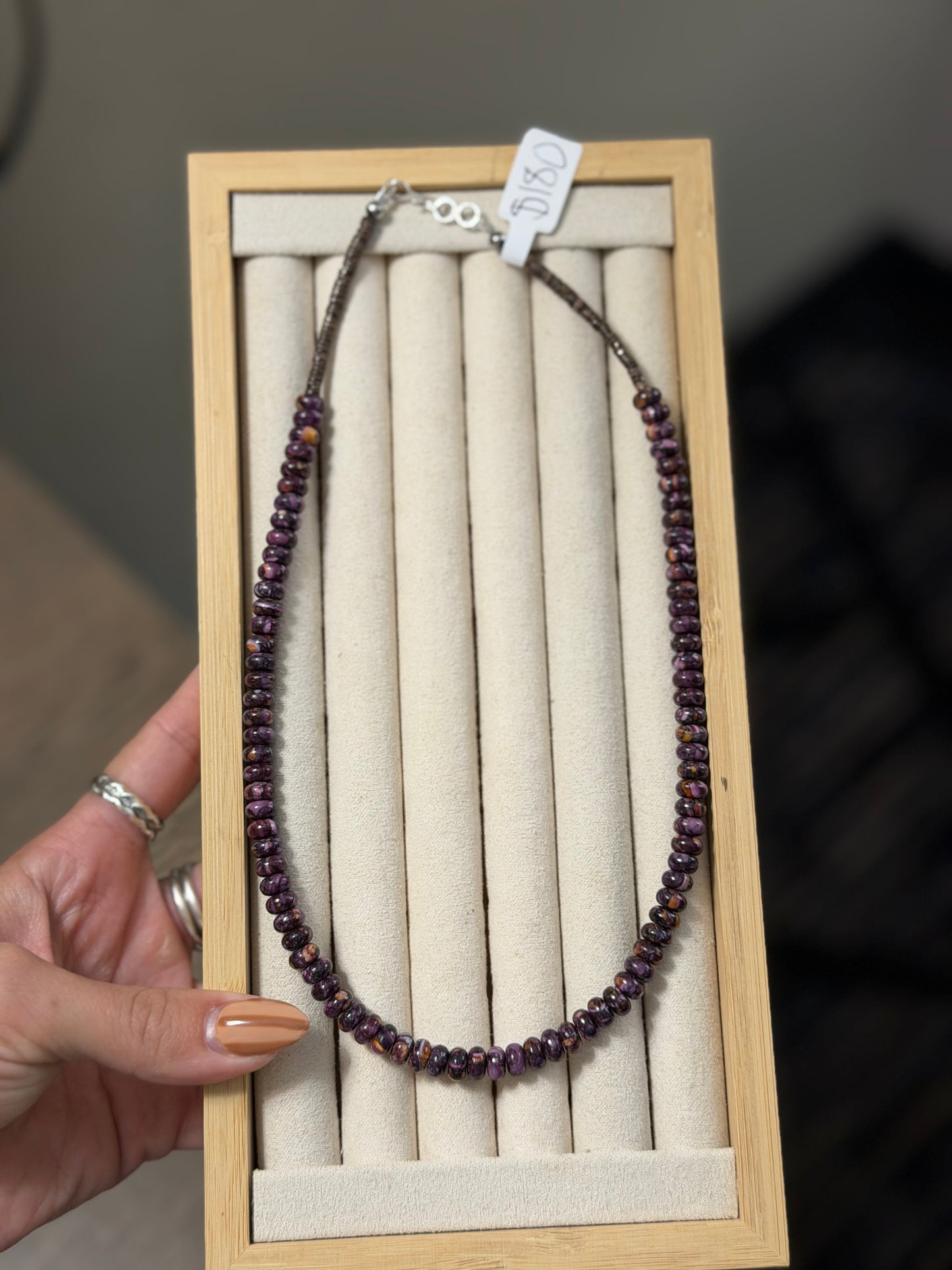 Purple spiny native strung necklace