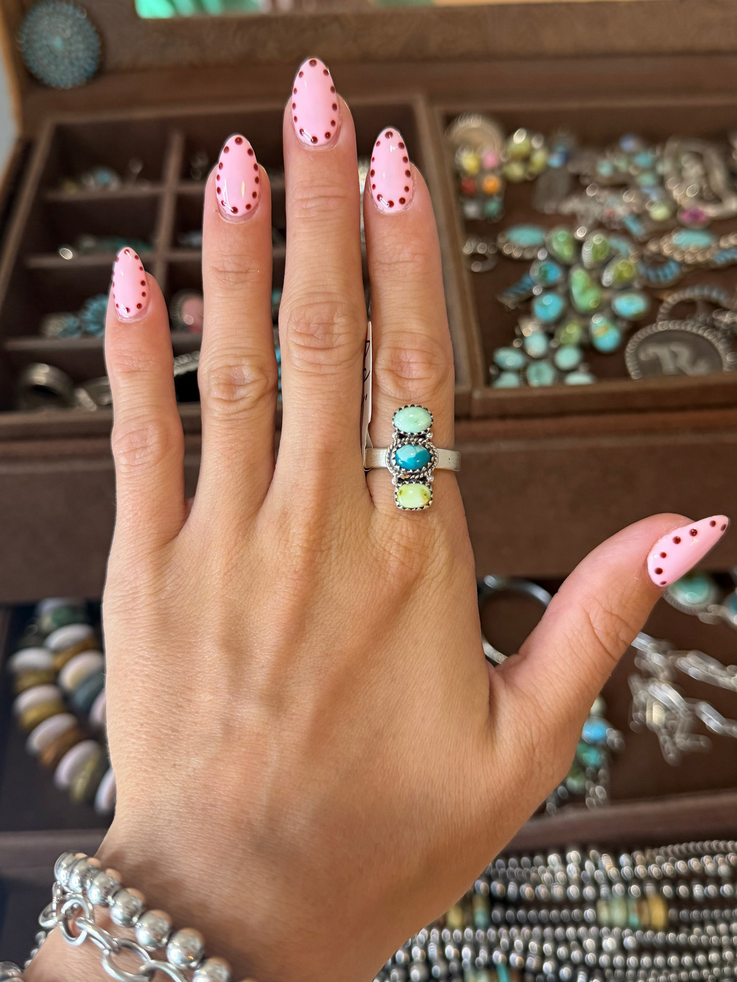 3 stone adjustable ring