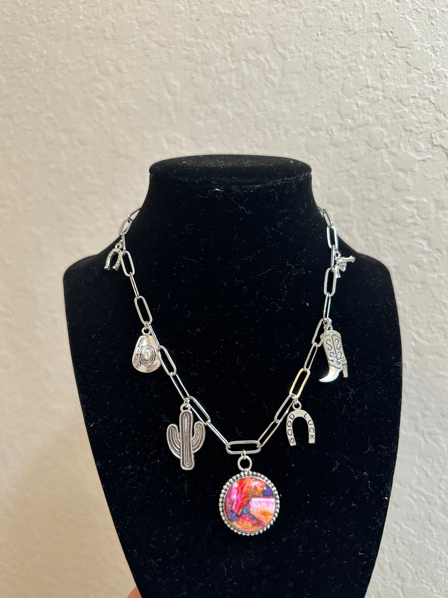 Charm necklace with spiny Oyster