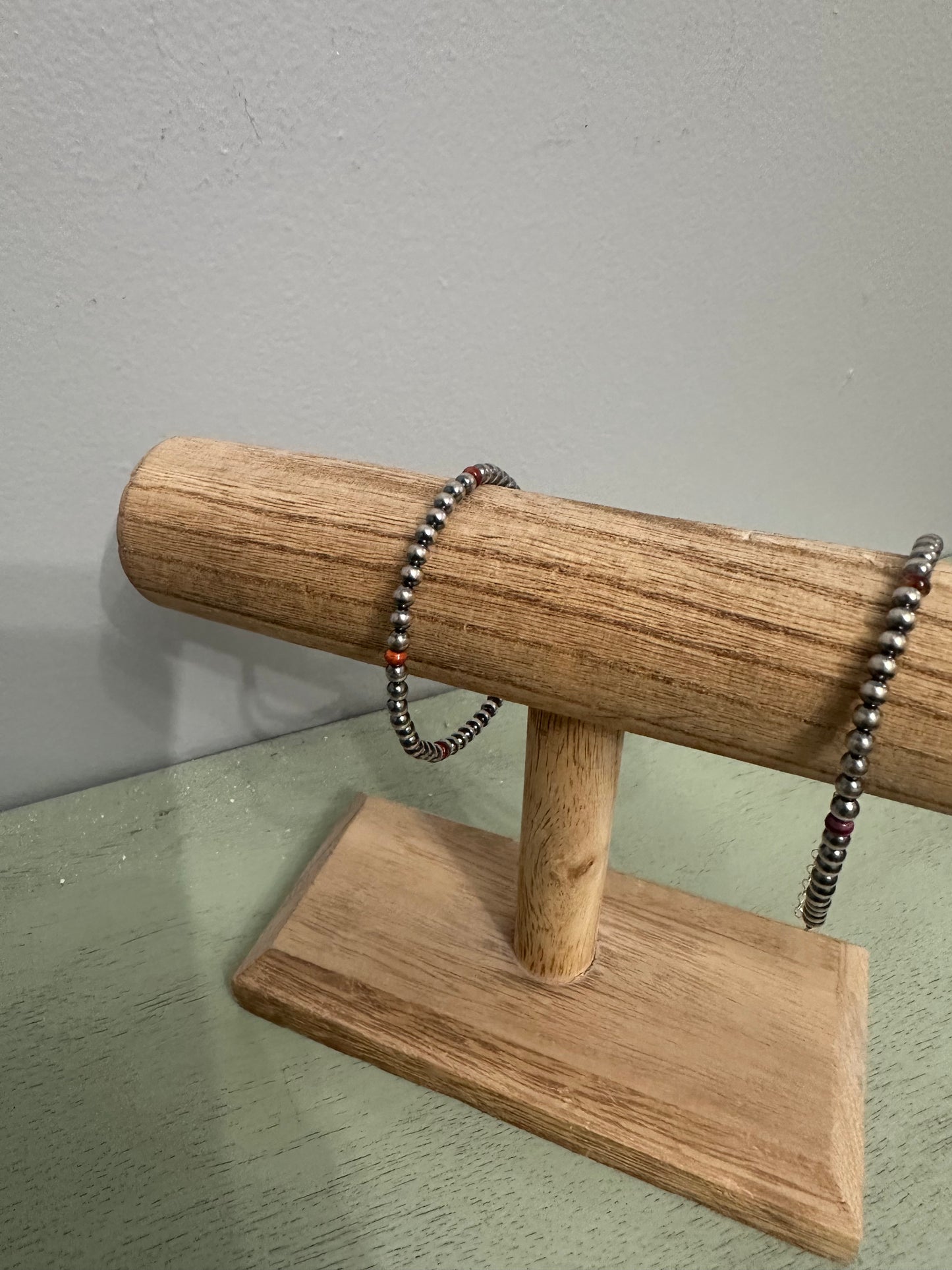 Navajo pearl with a little bit of orange spiny bracelet