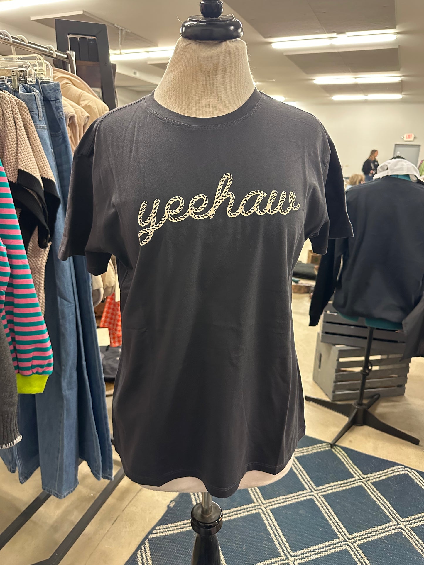 Yeehaw grey tee
