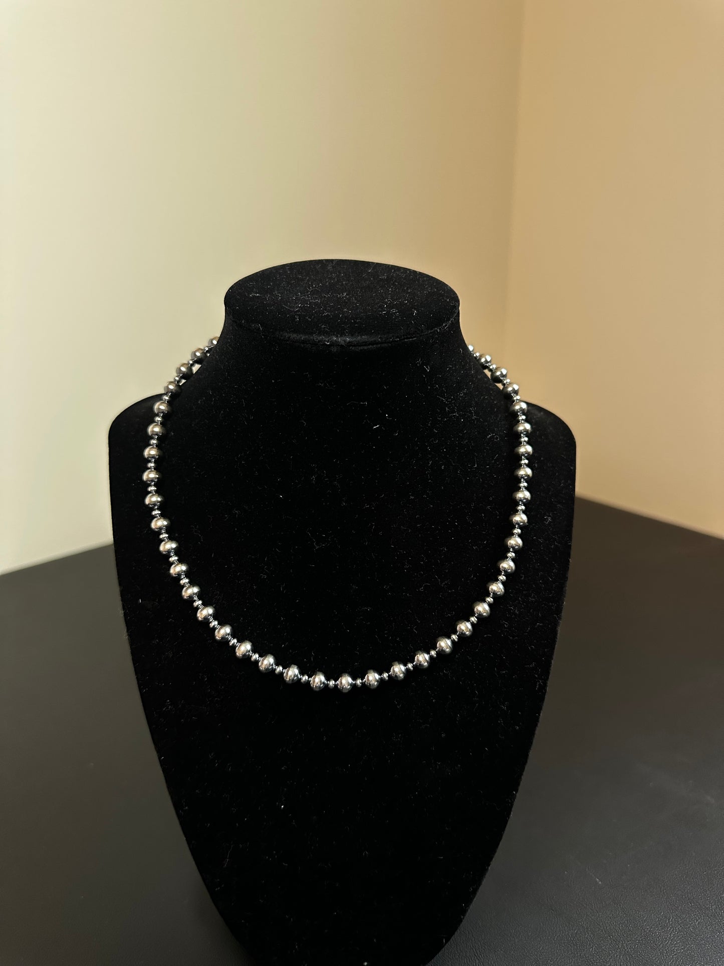 6mm and 3mm Navajo pearl necklace