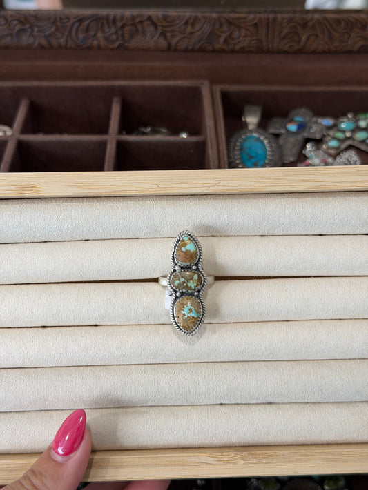 Number 8 triple stone ring