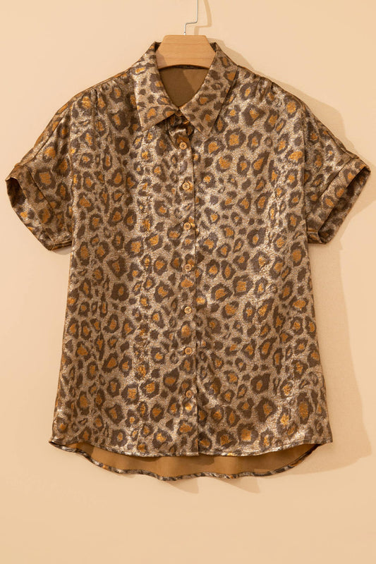 Metallic Leopard top