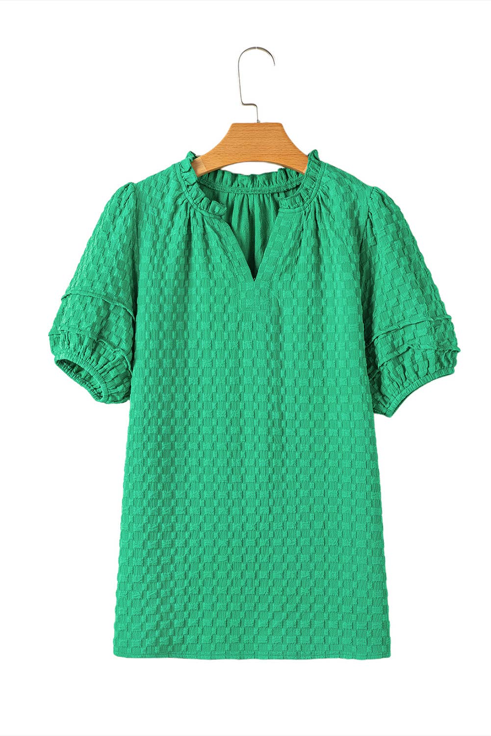 Green puff sleeve top