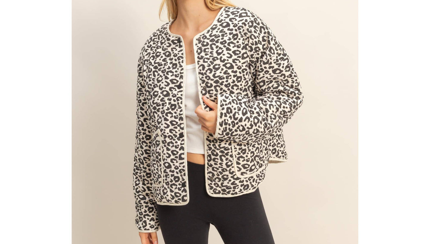 Leopard Quilted Puffer Jacket