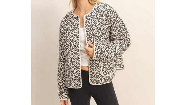 Leopard Quilted Puffer Jacket