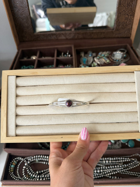Purple spiny native made cuff bracelet