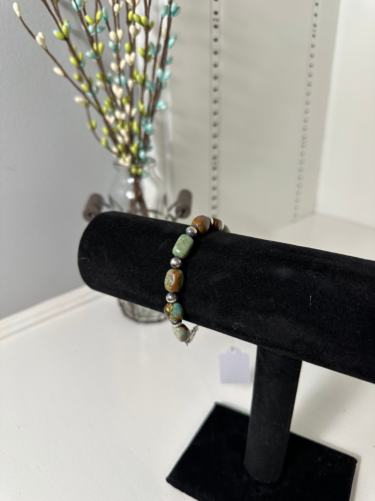Multi turquoise and Navajo pearl bracelet