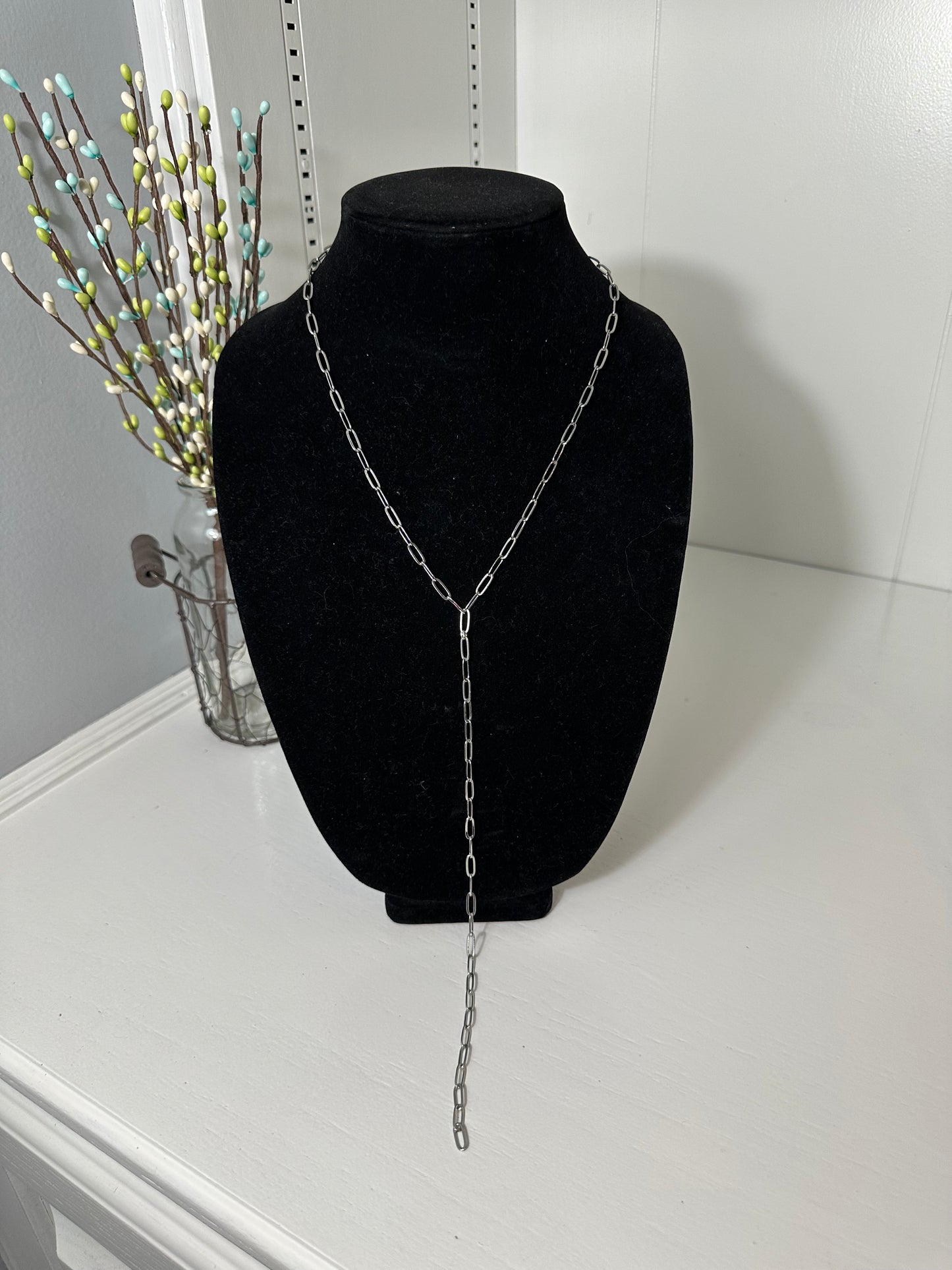 paper clip lariat necklace
