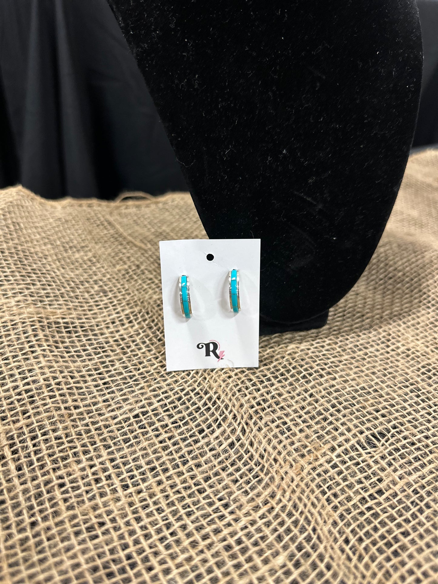 Hoop turquoise earrings