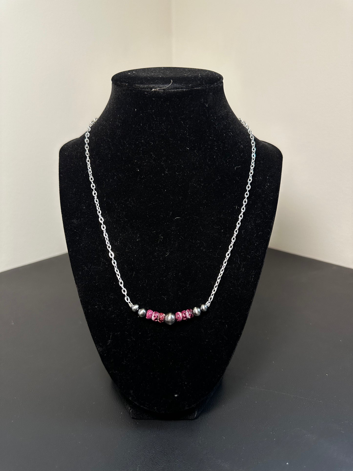 Purple spiny bar necklace