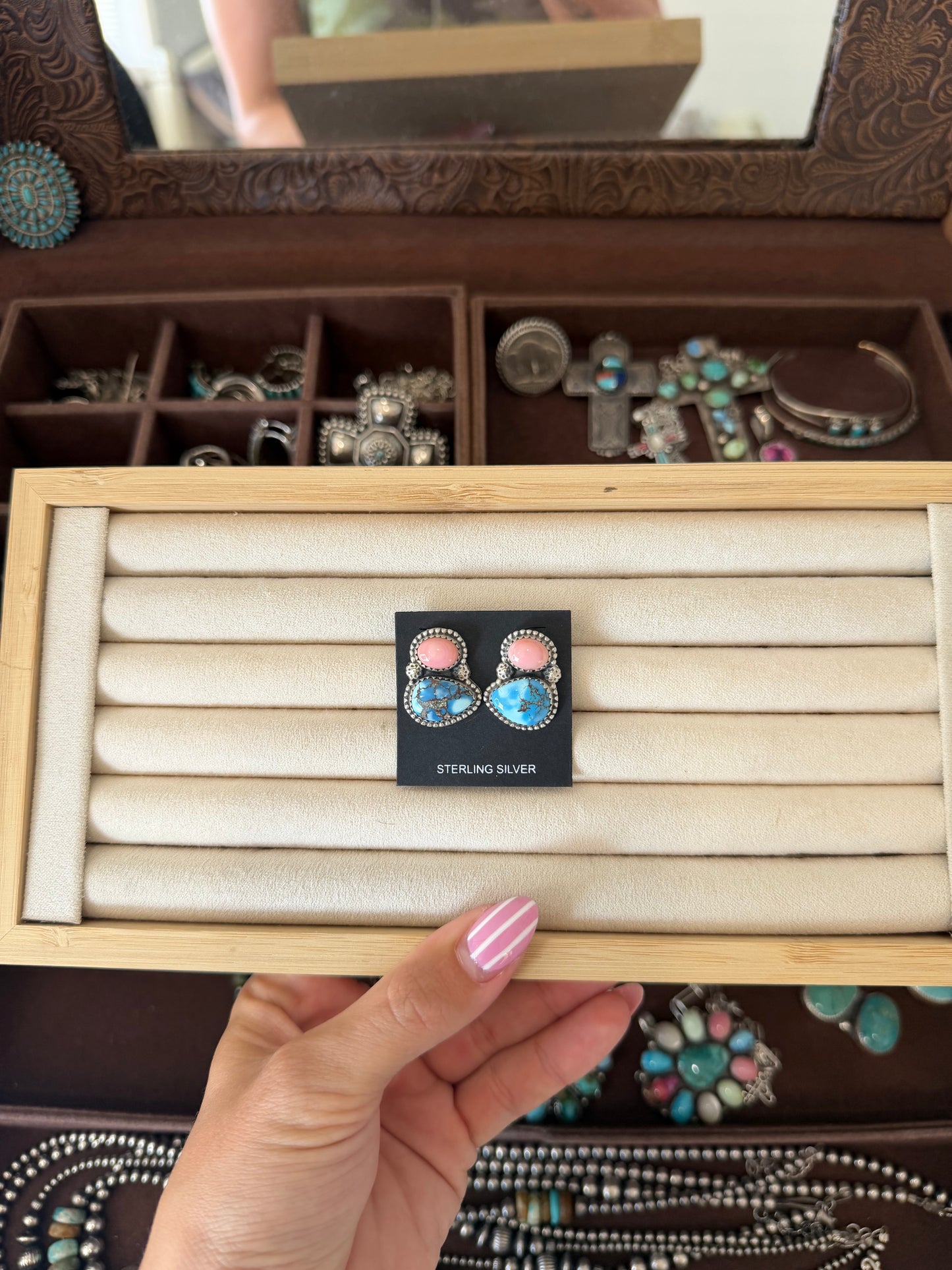 2 stone earrings