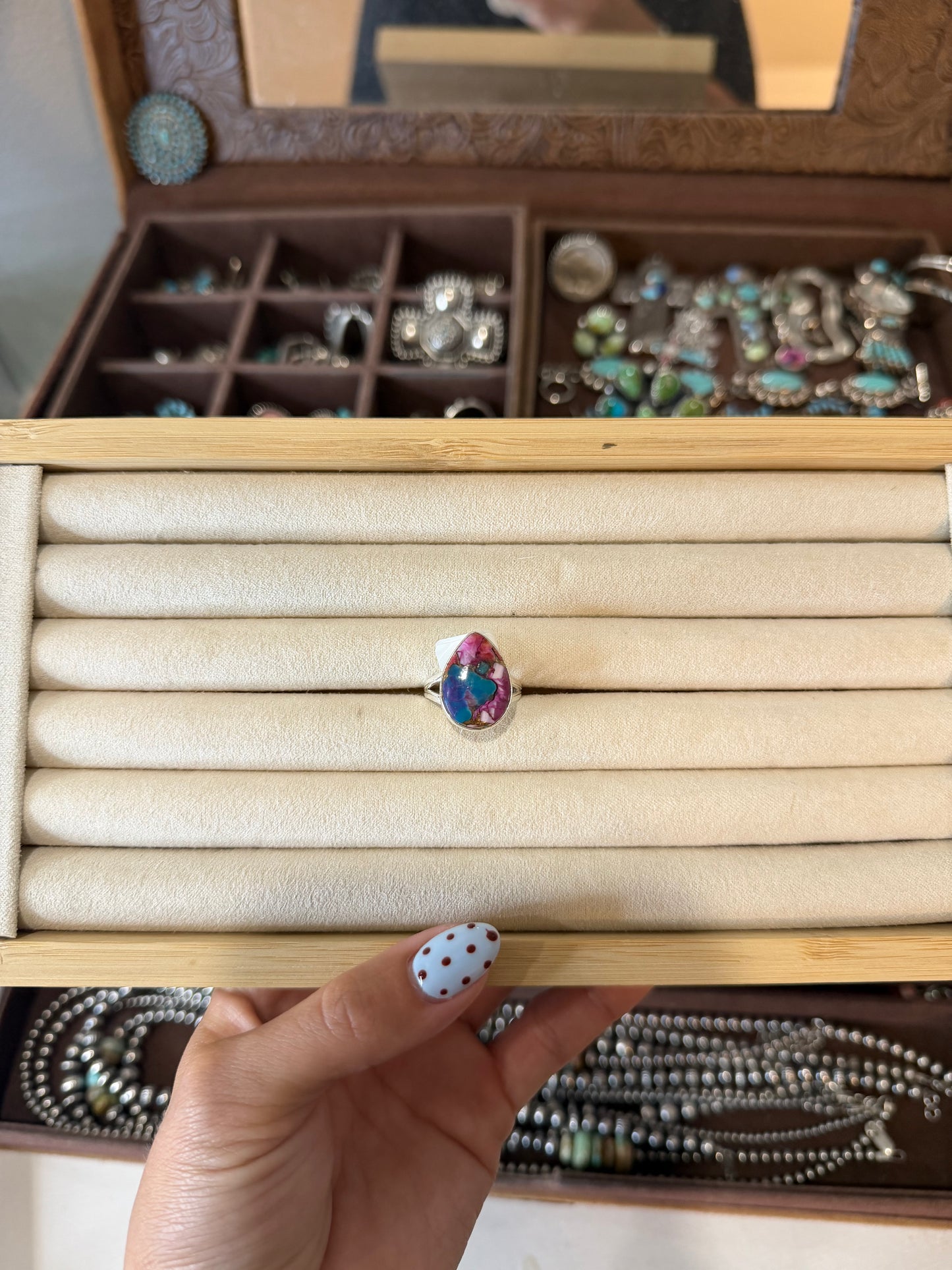Pink dahlia ring
