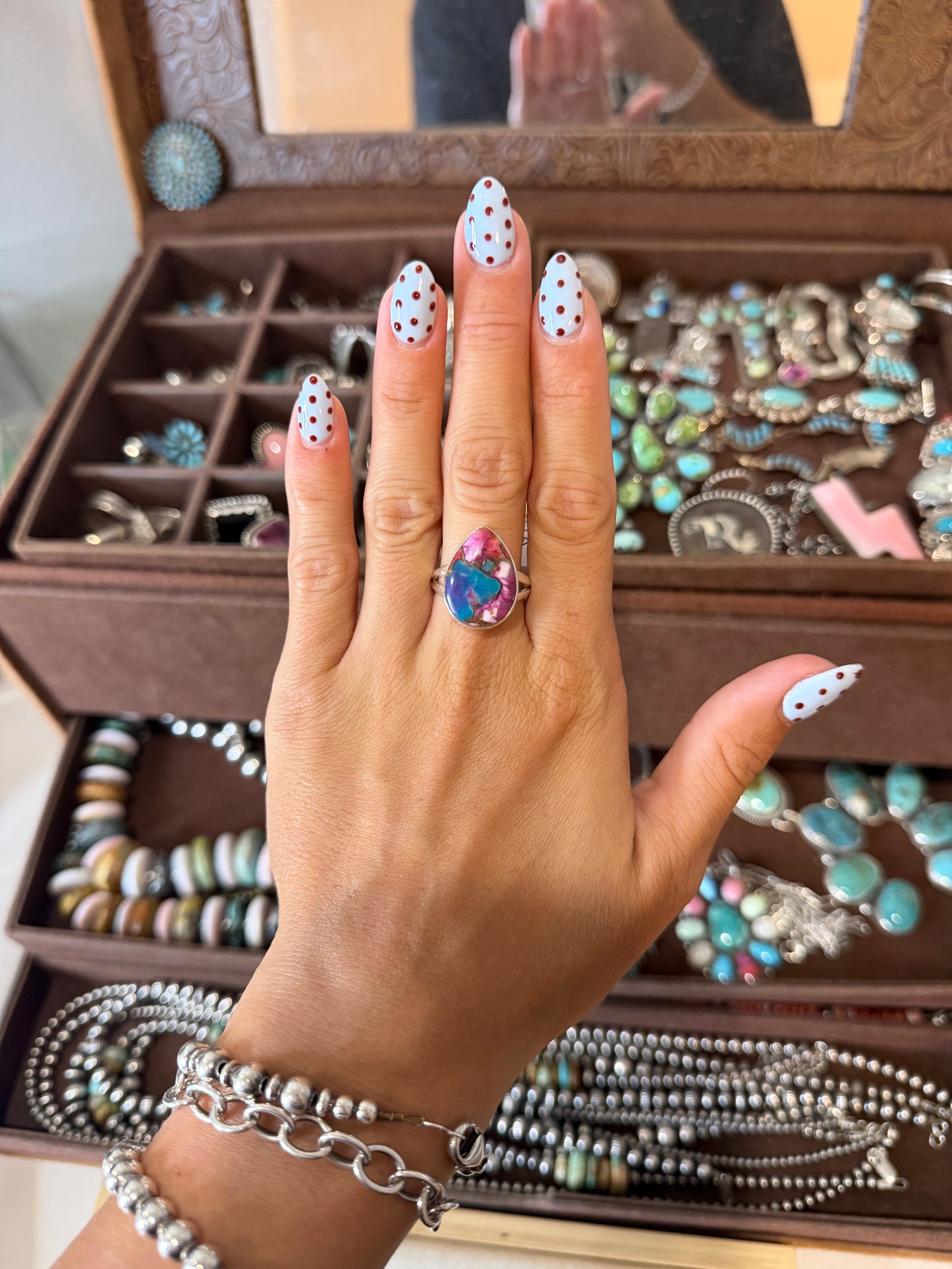 Pink dahlia ring