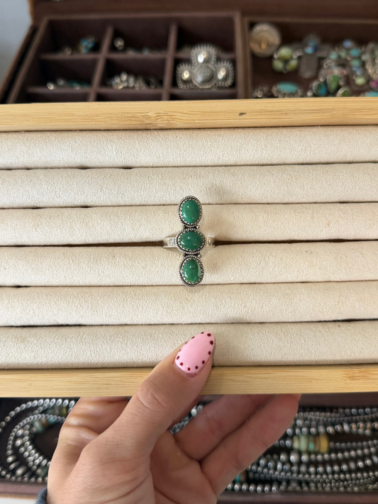 Triple turquoise stone ring