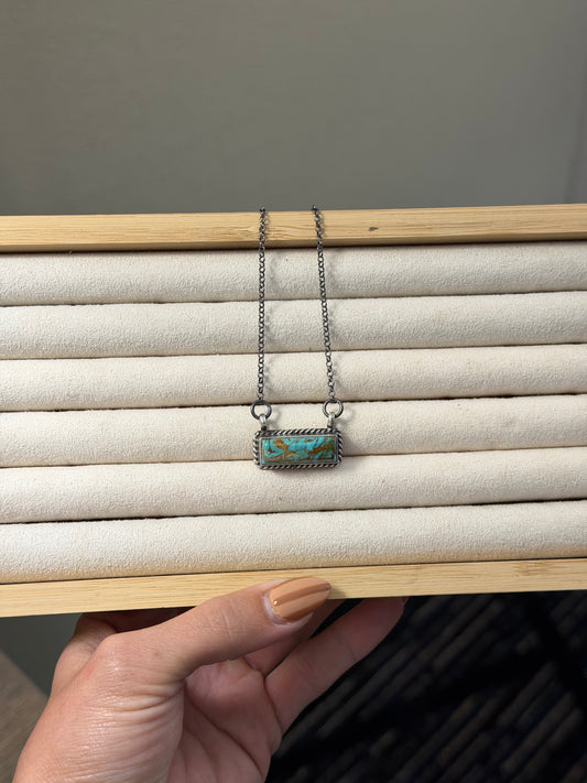 Turquoise bar native necklace