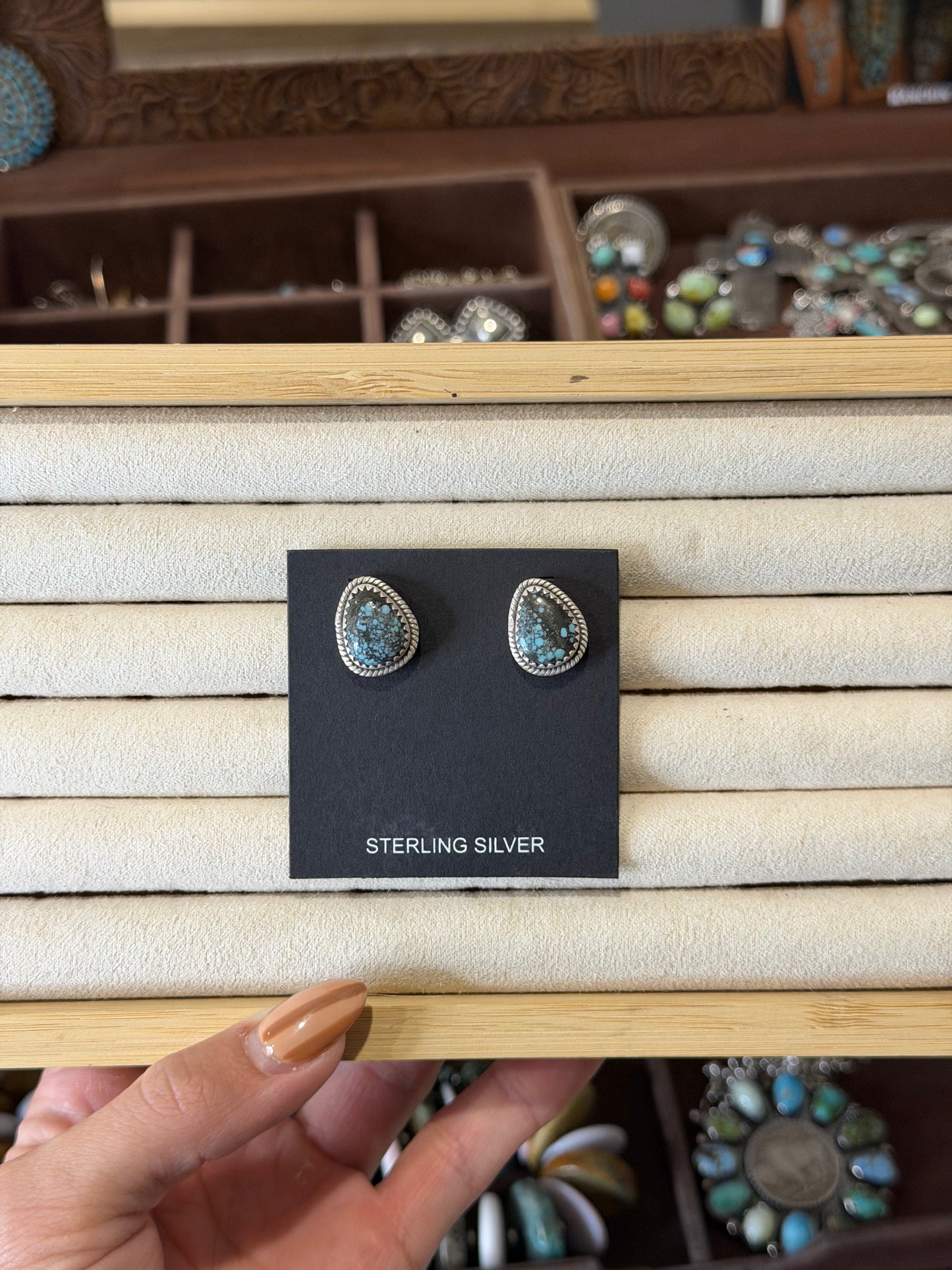 Blue moon drop shape earrings