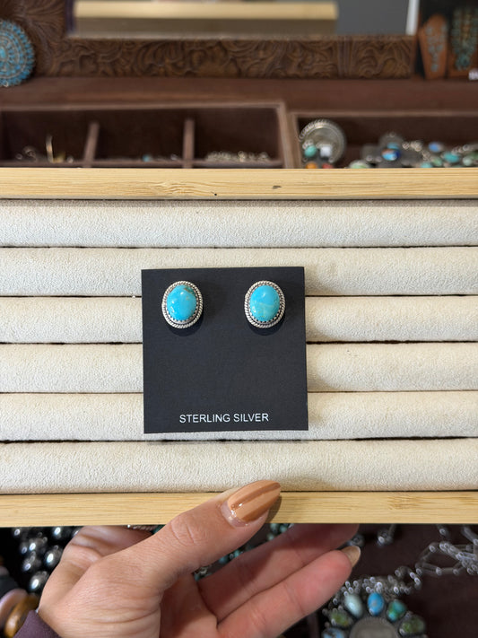 Mojave turquoise oval earrings ￼