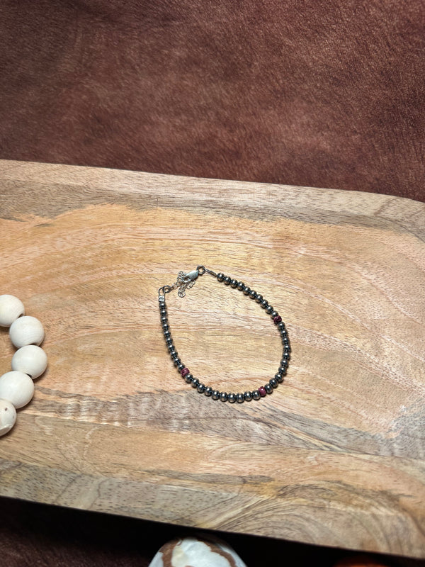 Navajo pearl and purple spiny bracelet