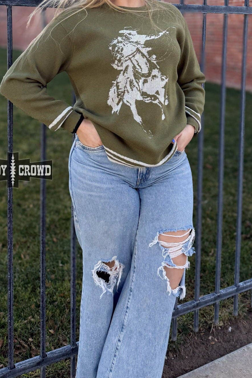 Olive Wild & Western Sweater