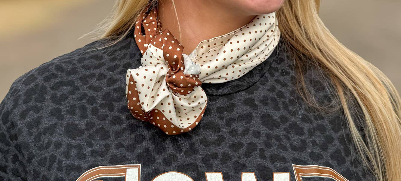 SMALL Polka Dot Coffee Wild Rag