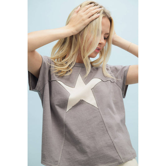 STAR SEAM DETAIL KNIT TOP
