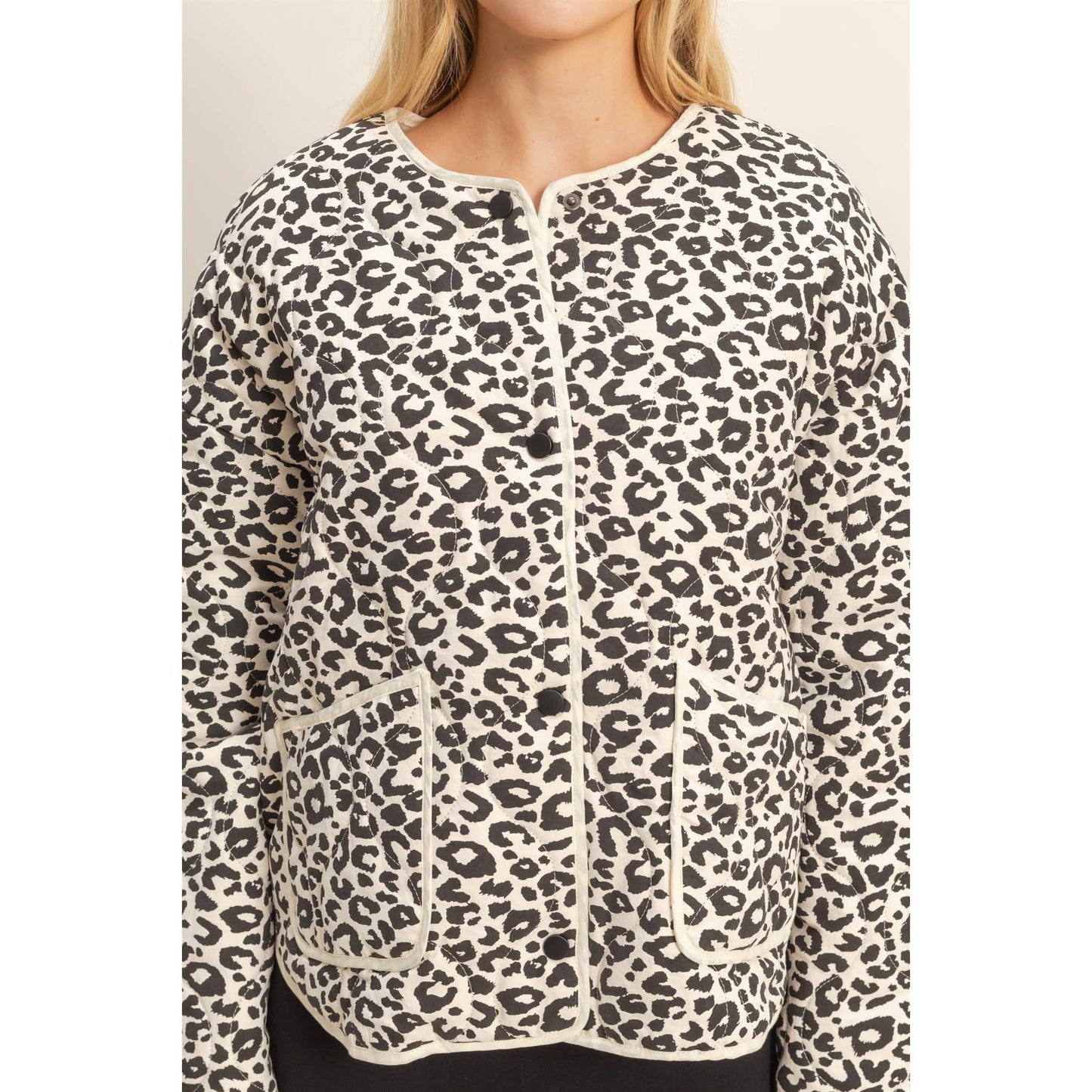 Leopard Quilted Puffer Jacket