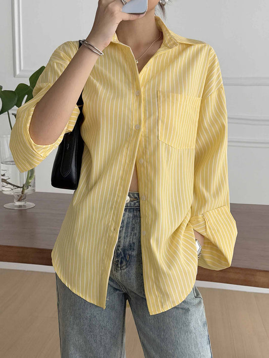 Yellow Striped Long Sleeved Shirt